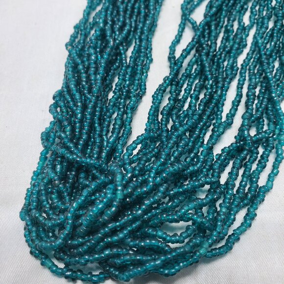 Signature green seed bead multi strand necklace 20 strand - Picture 5 of 8
